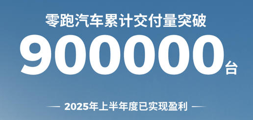 零跑汽车累计交付量突破90万台，上半年度已实现盈利